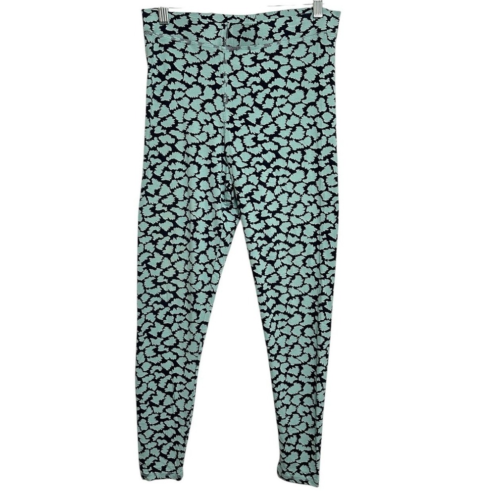 Boden Leggings Womens Mint Green Navy Blue Abstract Print Yoga Loungewear 10